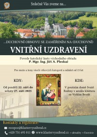 DUCHOVNÍ OBNOVA S P. JIŘÍM PLESKAČEM - VNITŘNÍ UZDRAVENÍ - OD 22.9. - 27.9. 2025